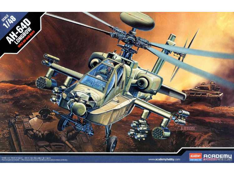 Academy AC12268 1/48 - Boeing AH-64D Longbow Attack Helicopter