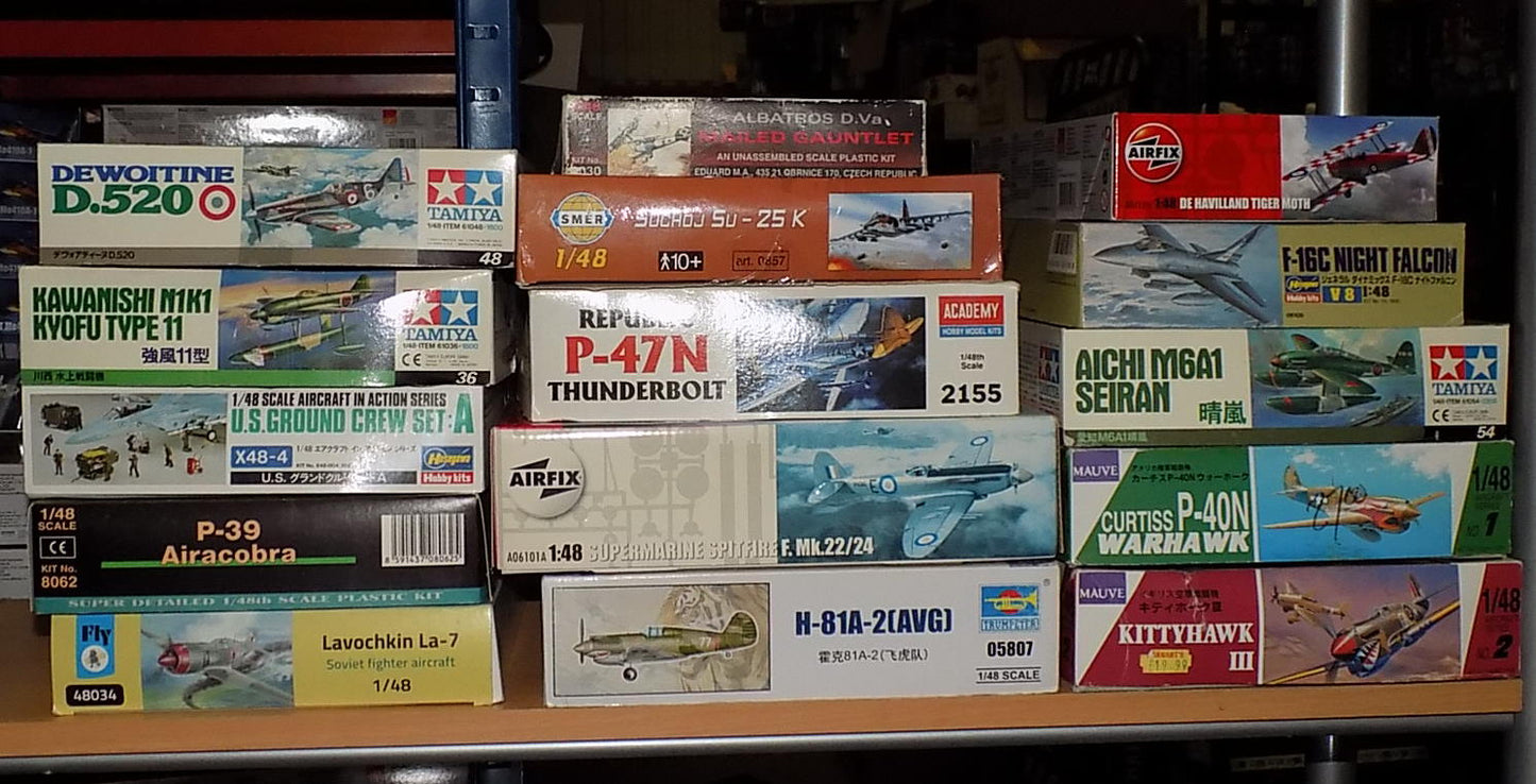 15x Various 1/48 Aircraft Kits - Poor Boxes AUC00015