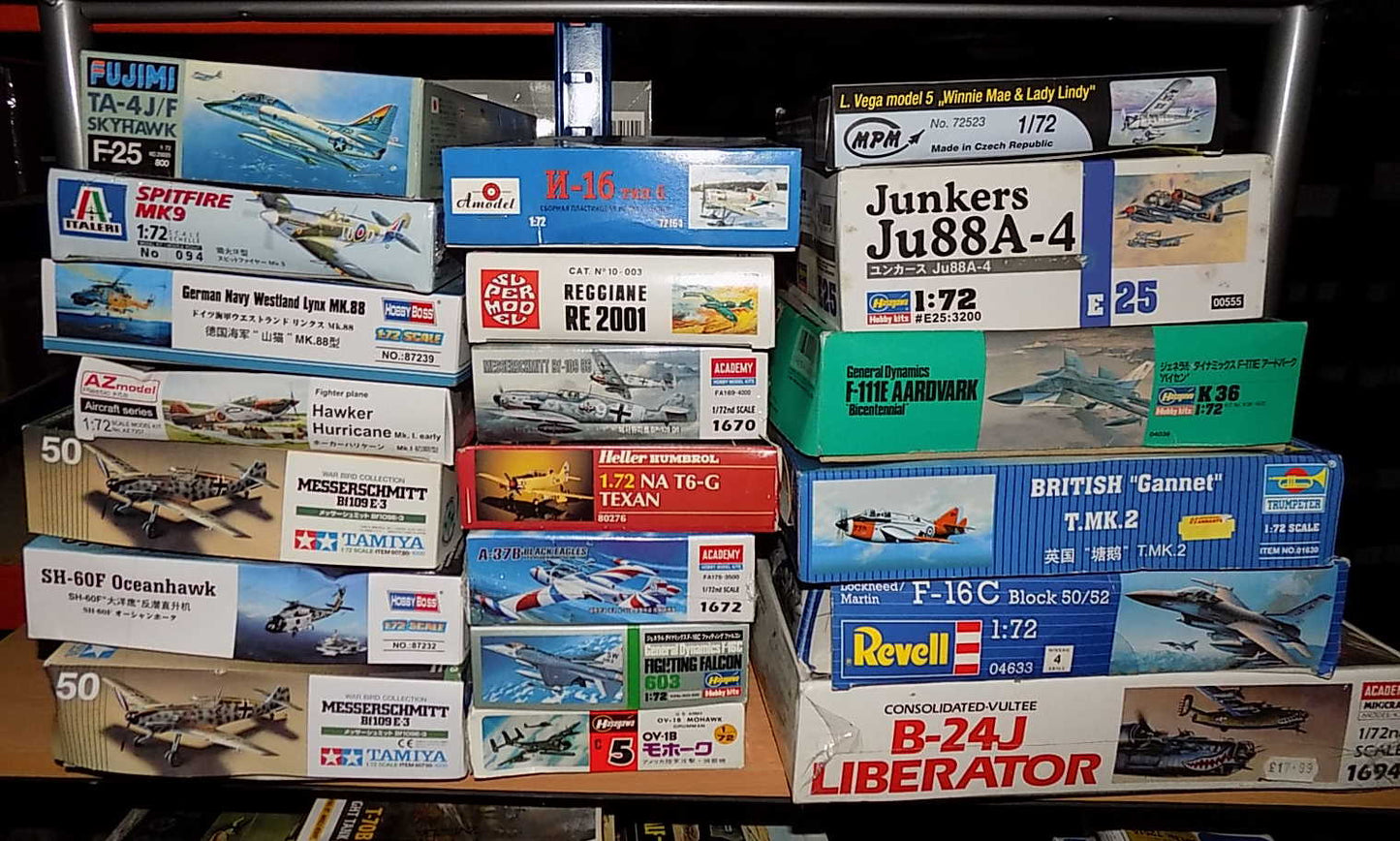 20 Various 1/72 Aircraft Kits - Tatty Boxes JBL0055