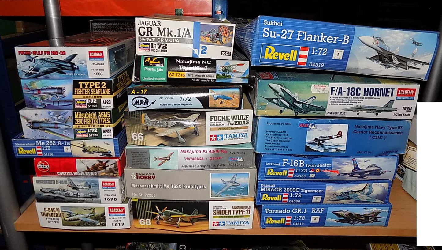 20 Various 1/72 Aircraft Kits - Tatty Boxes JBL0071