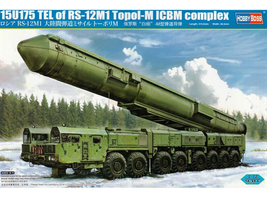 Hobbyboss 82952 1/72 15U175 TEL of RS-12M1 Topol-M ICBM complex