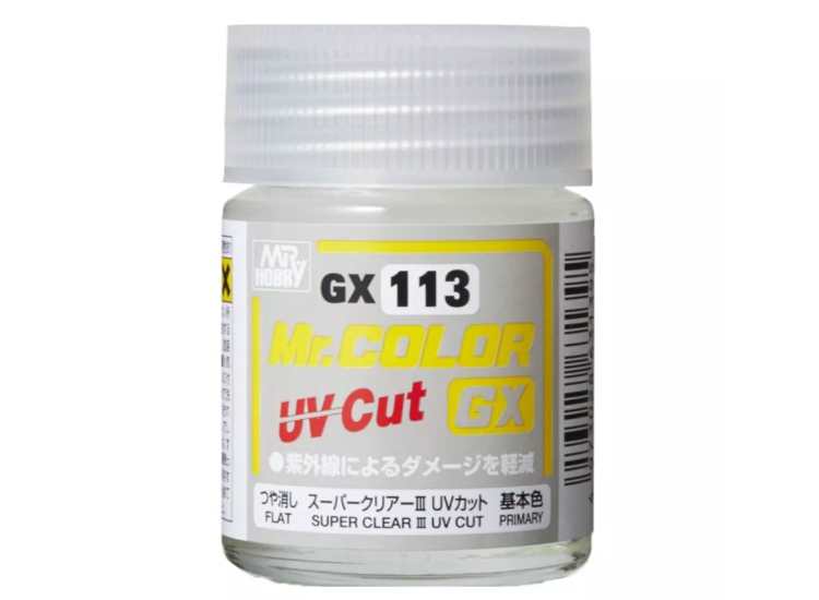 Mr Hobby MRHGX113 18ml - Mr Clear Color GX Super Clear III UV Cut Flat Lacquer