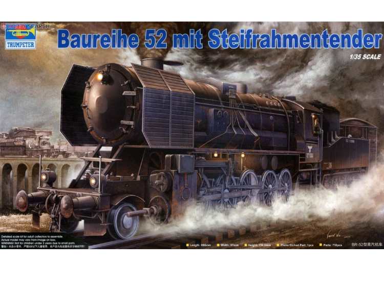 Trumpeter TP00210 1/35 - Br-52 Kriegslocomotive Armoured Steam Loco with Steifrahmentender