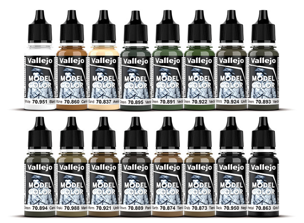 Vallejo 70109 18ml x16 - Model Colour Acrylic Paint Set Allied Forces WWII