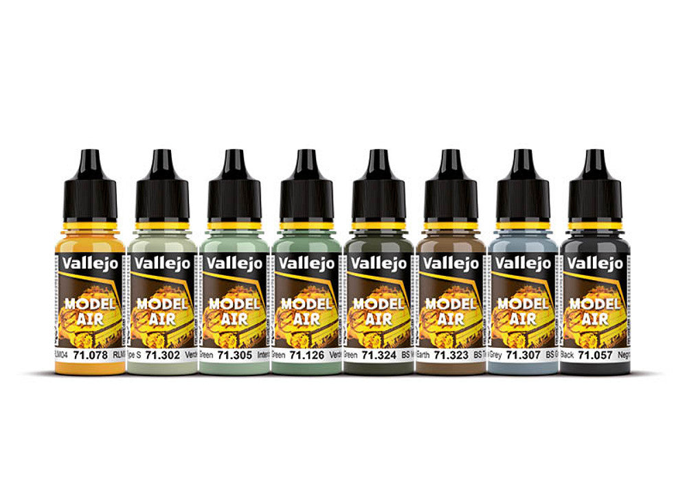 Vallejo 71145 18ml x8 Model Air Acrylic Paint Set - Bomber / Training Air Command