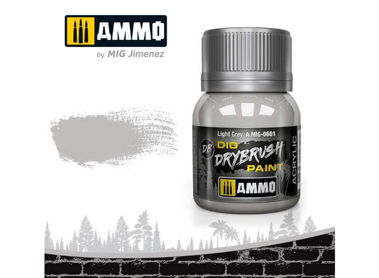 40ml Ammo Mig - Drybrush Acrylic Paint - Light Grey