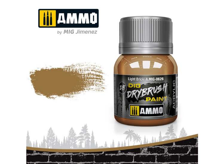 40ml Ammo Mig - Drybrush Acrylic Paint - Light Brick