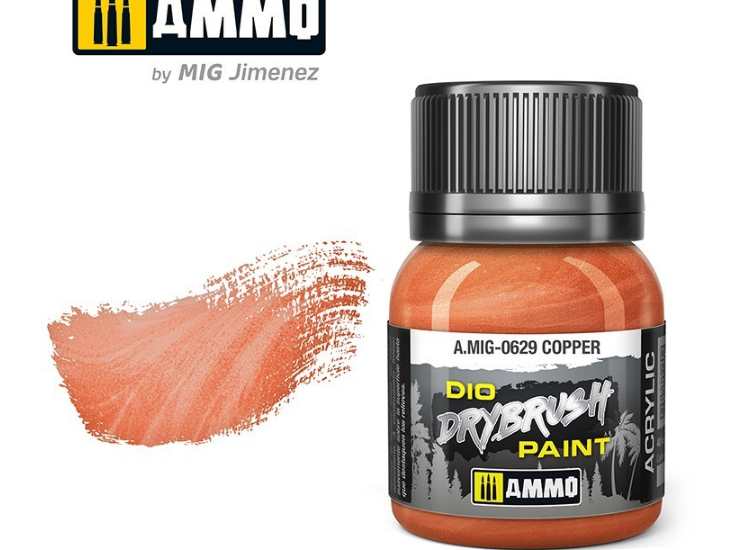 40ml Ammo Mig - Drybrush Acrylic Paint - Copper