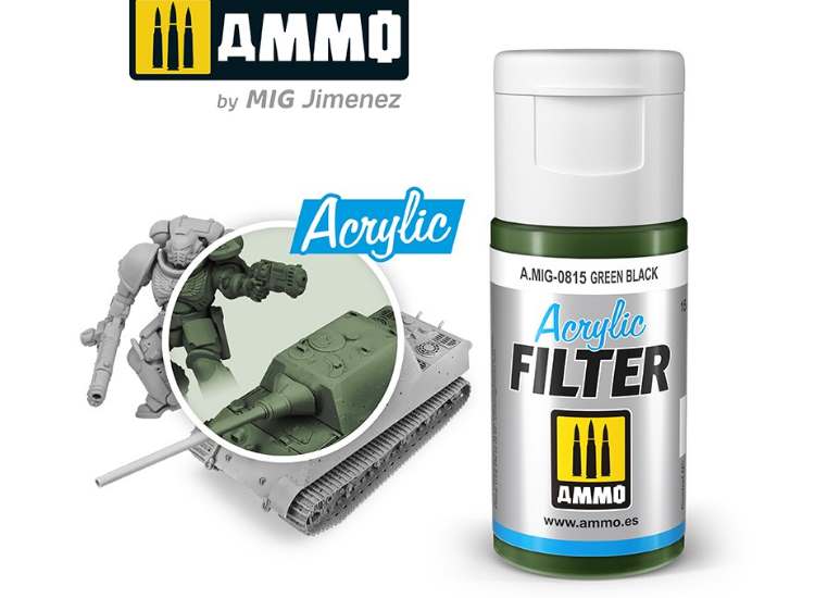 15ml Ammo Mig - Acrylic Filter - Green Black