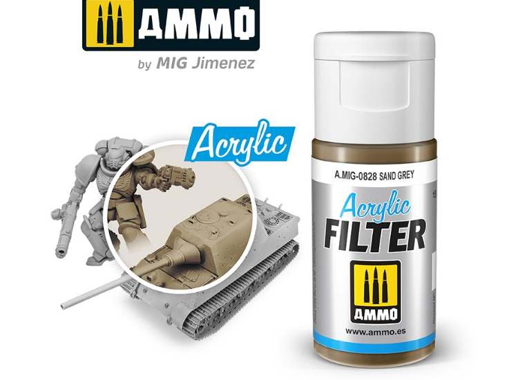 15ml Ammo Mig - Acrylic Filter - Sand Grey