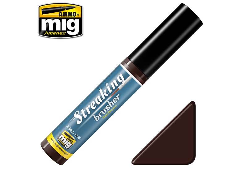 - Ammo Mig - Streaking Brusher - Red Brown
