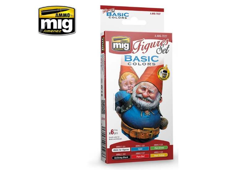 17ml x6 Ammo Mig - Basic Figure Colours - Acrylic Paint Set