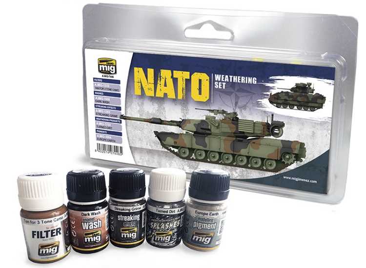 35ml x 5 Ammo Mig - NATO Vehicles Weathering Set