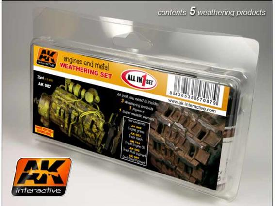 5 x 35ml AK Interactive - Engines and Metal Weathering Set
