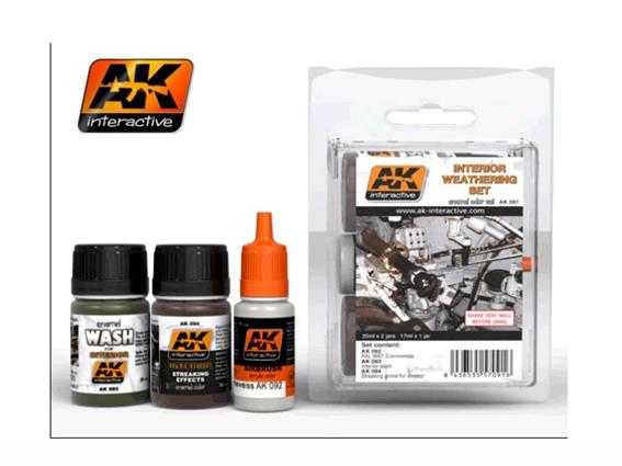 2x35ml 1x17m AK Interactive - Interior Weathering Set