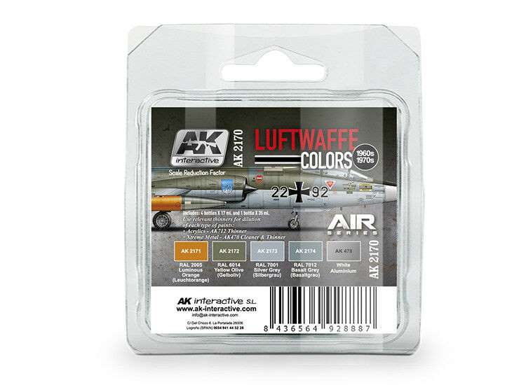- AK Interactive - Luftwaffe Colours Paint Set 22 & 92 - 17ml x4 & 35ml x1