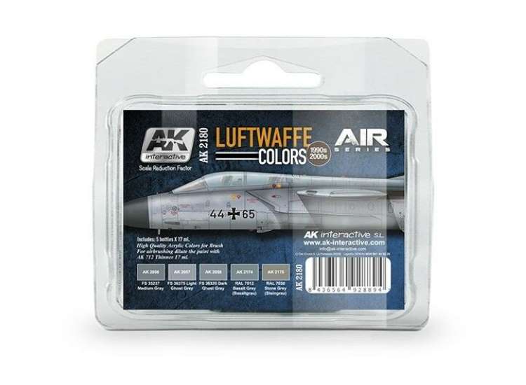 17ml x5 AK Interactive - Luftwaffe Colours 44 & 65 Acrylic Paint Set
