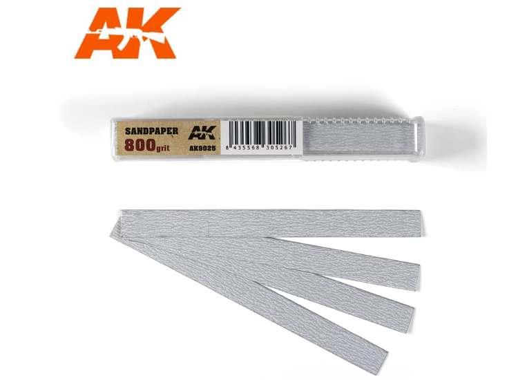 - AK Interactive - Dry Sandpaper 800 Grit 11x1cm (50 Pieces)