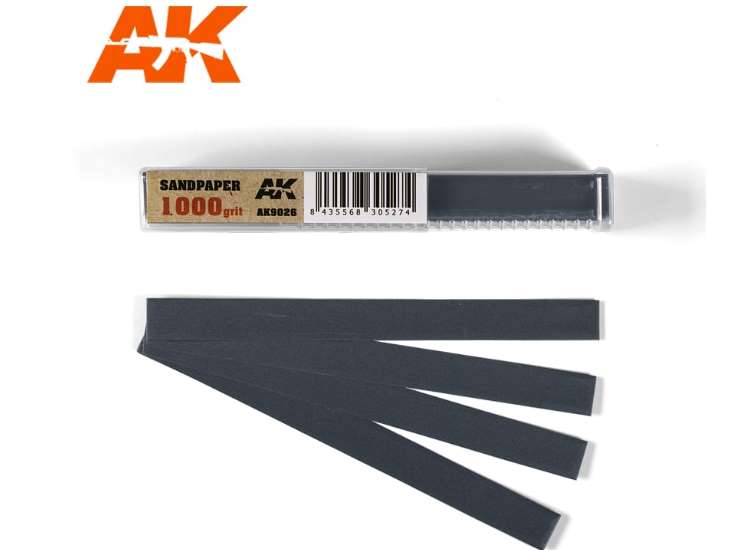 - AK Interactive - Wet Sandpaper 1000 Grit 11x1cm (50 Pieces)