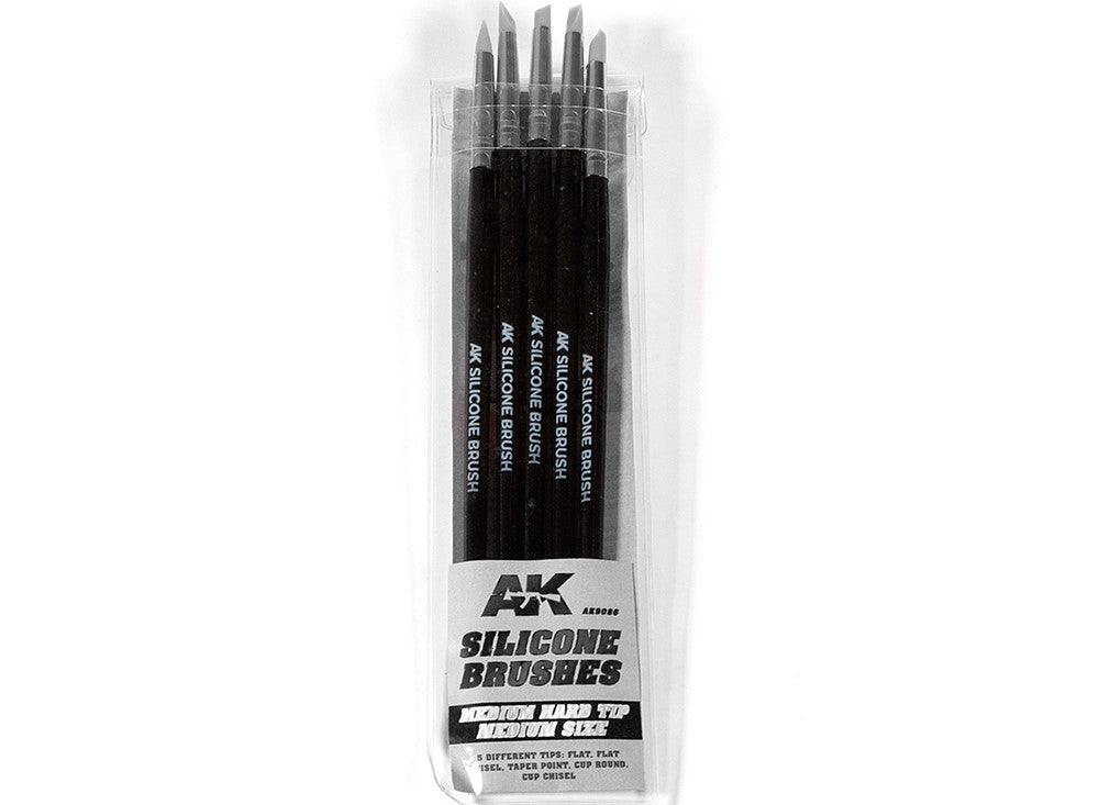 AK Interactive - Silicone Brushes - Medium Hard Tip - Medium