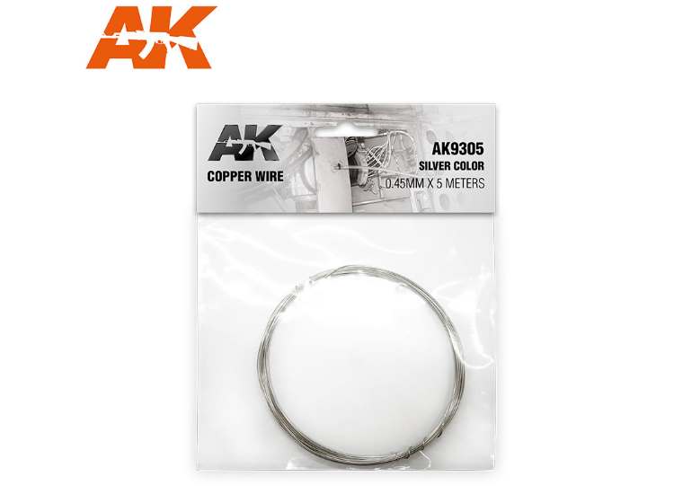 - AK Interactive - Copper Wire - 0.45mm x 5m Silver