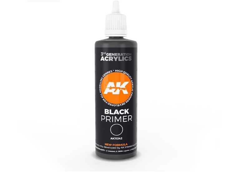 100ml AK Interactive - 3G Acrylic Primer - Black
