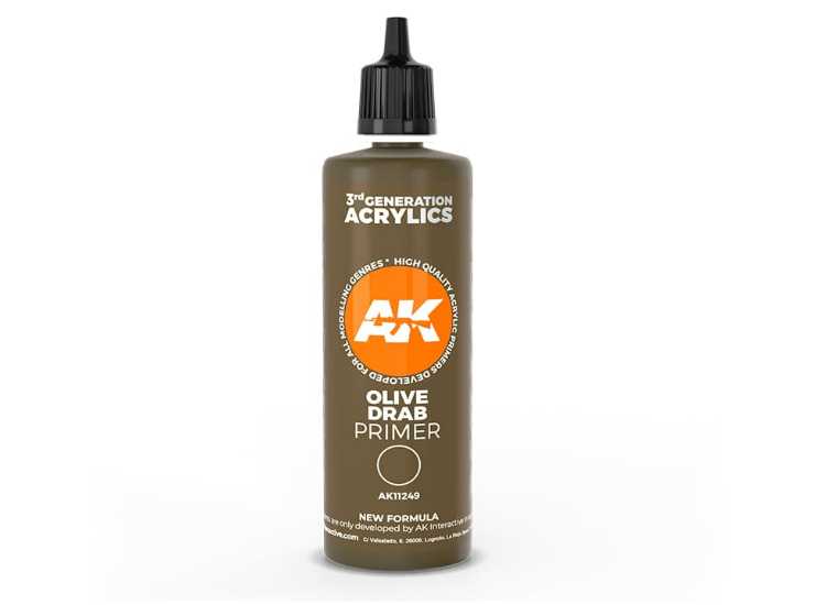 100ml AK Interactive - 3G Acrylic Primer - Olive Drab