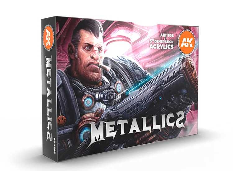 17ml x6 AK Interactive - Metallics Colour Set - 3G Acrylic Paint Set