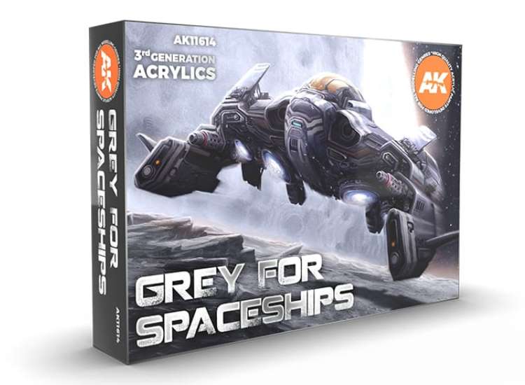17ml x6 AK Interactive - Grey For Spaceships - 3G Acrylic Paint Set