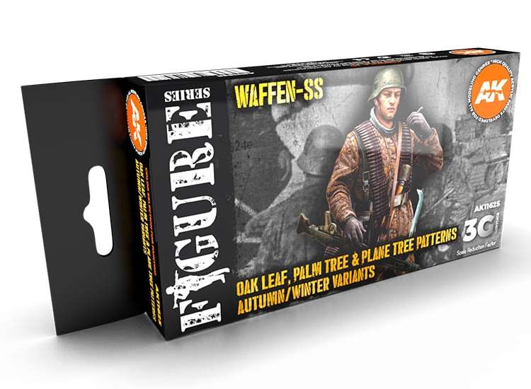 17ml x6 AK Interactive - Waffen SS Oak Leaf Patterns Winter - 3G Acrylic Paint Set