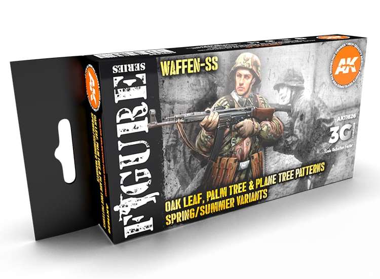 17ml x6 AK Interactive - Waffen SS Oak Leaf Patterns Summer - 3G Acrylic Paint Set