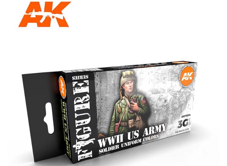 17ml x6 AK Interactive - WW2 US ARMY Uniforms - 3G Acrylic Paint Set