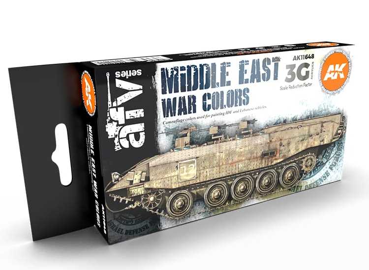 17ml x6 AK Interactive - Middle East War Colours- 3G Acrylic Paint Set