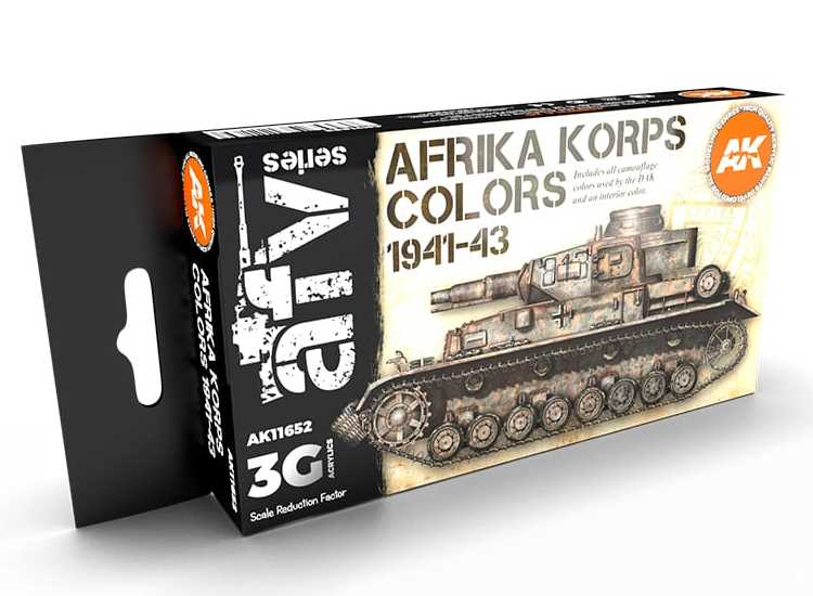 17ml x6 AK Interactive - Afrika Korps Colours 1941-43 - 3G Acrylic Paint Set