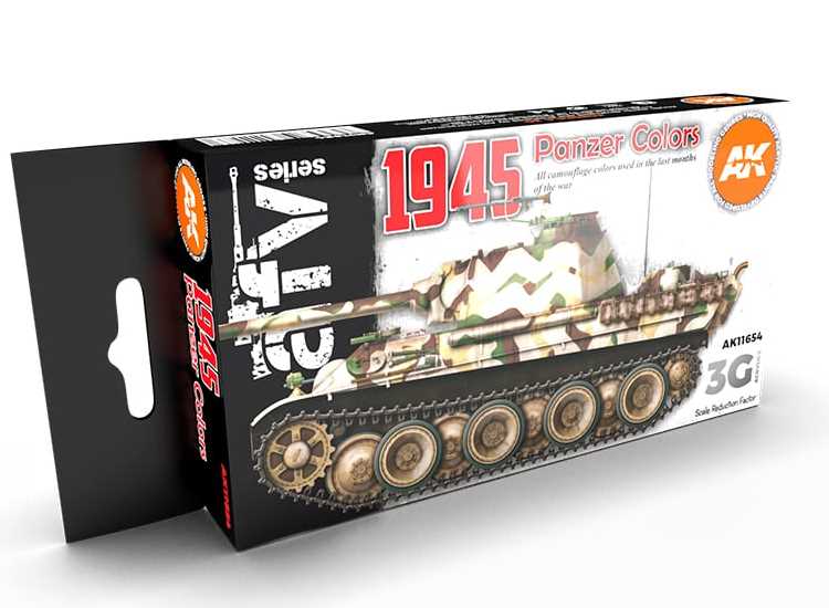 17ml x6 AK Interactive - 1945 German Late Colours - 3G Acrylic Paint Set
