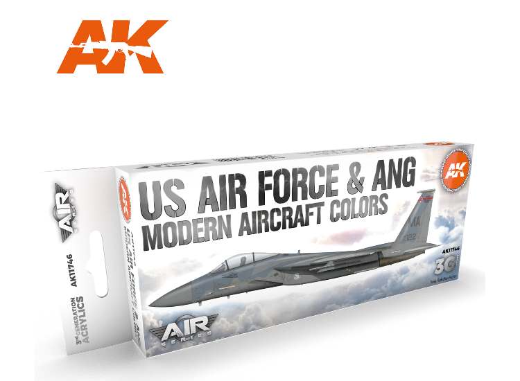 17ml x8 AK Interactive - USAF & ANG Modern Aircraft - 3G Acrylic Paint Set