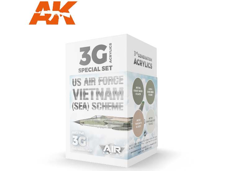 17ml x4 AK Interactive - US Air Force South East Asia - 3G Acrylic Paint Set