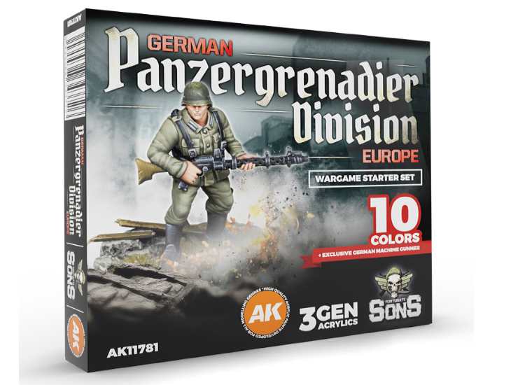 AK Interactive 11781 17ml x10 - German Panzergreadier 3 Gen Paint Set + Figure