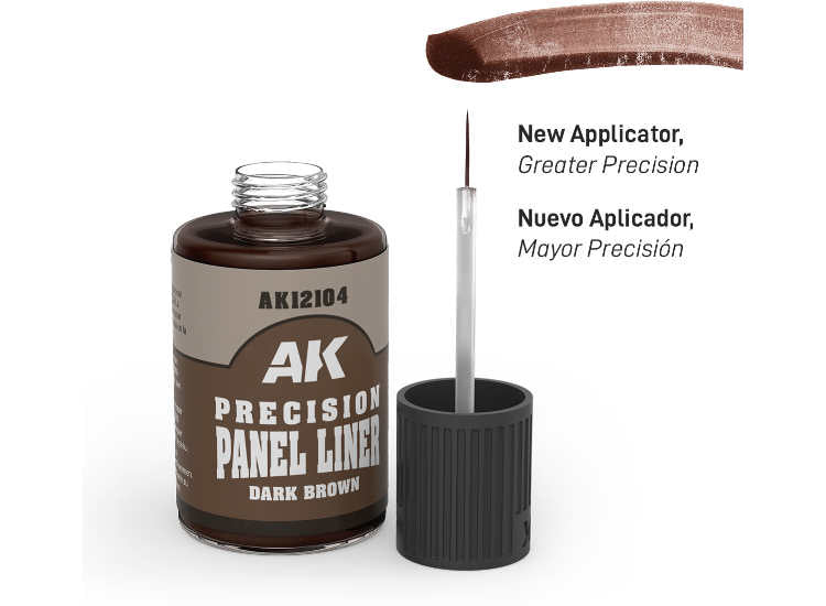 30ml AK Interactive - Precision Panel Liner - Dark Brown
