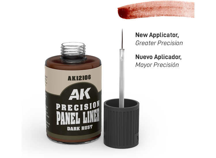30ml AK Interactive - Precision Panel Liner - Dark Rust