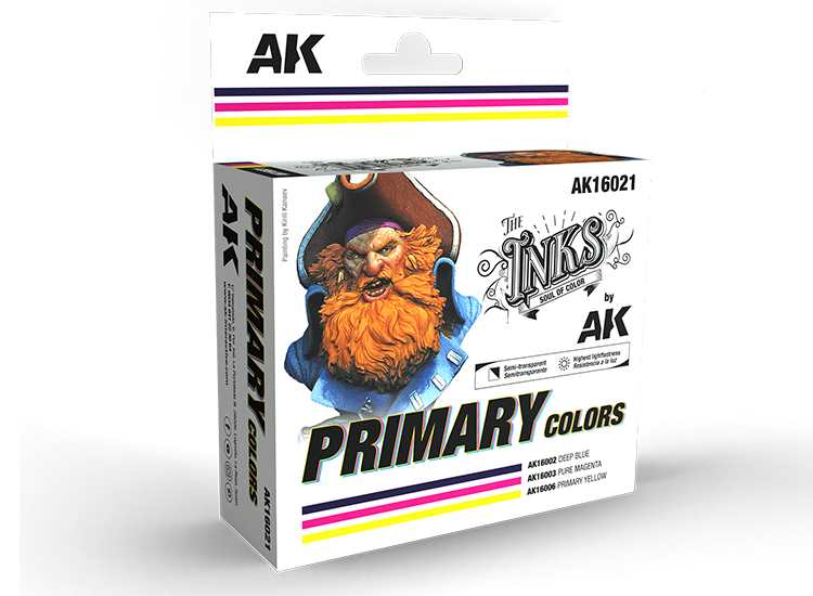 30ml x3 AK Interactive - Primary Colours Ink Set