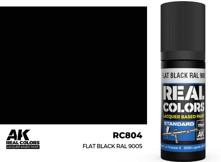 17ml AK Interactive - Real Colors Lacquer Paint - Flat Black RAL 9005
