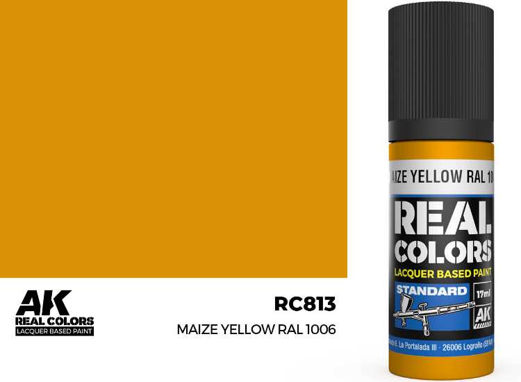 17ml AK Interactive - Real Colors Lacquer Paint - Maize Yellow RAL 1006