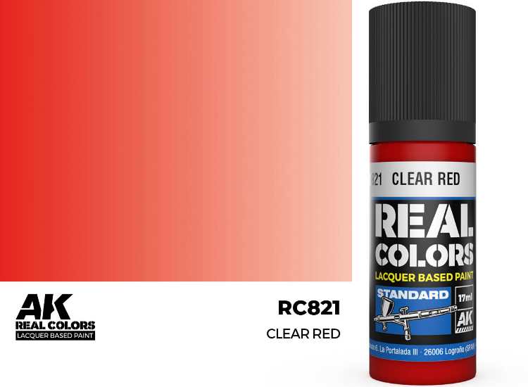 17ml AK Interactive - Real Colors Lacquer Paint - Clear Red
