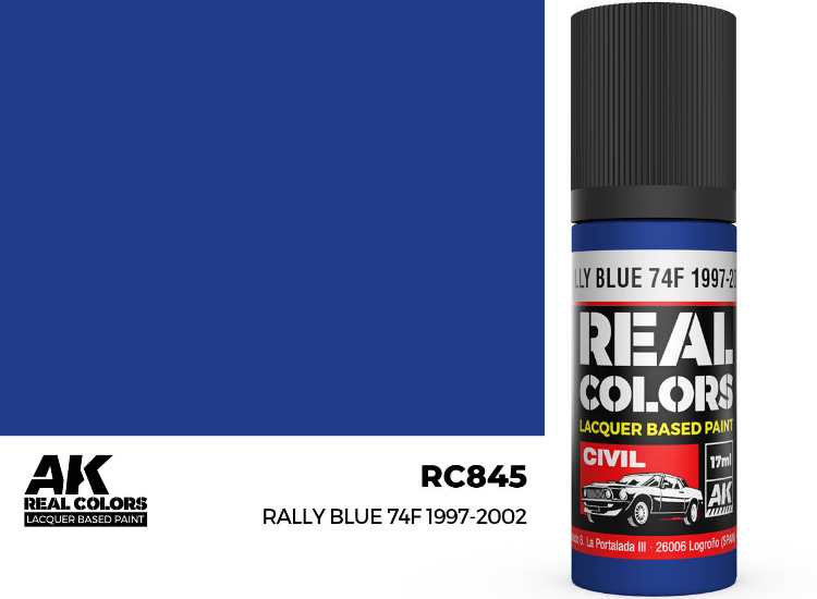 17ml AK Interactive - Real Colors Lacquer Paint - Rally Blue 74F 1997-2002
