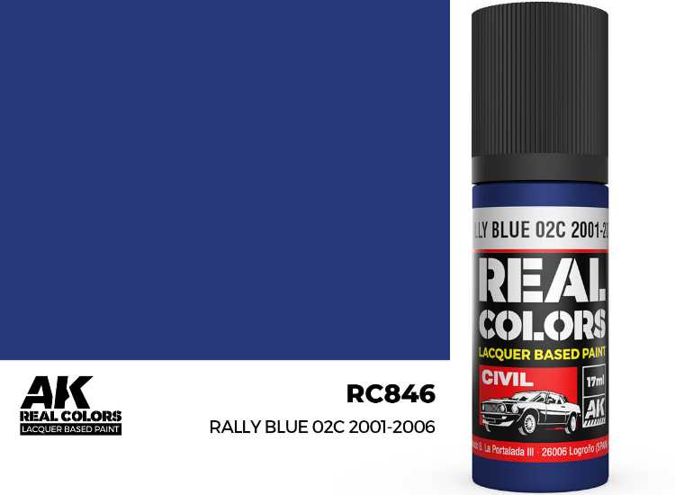 17ml AK Interactive - Real Colors Lacquer Paint - Rally Blue 02C 2001-2006