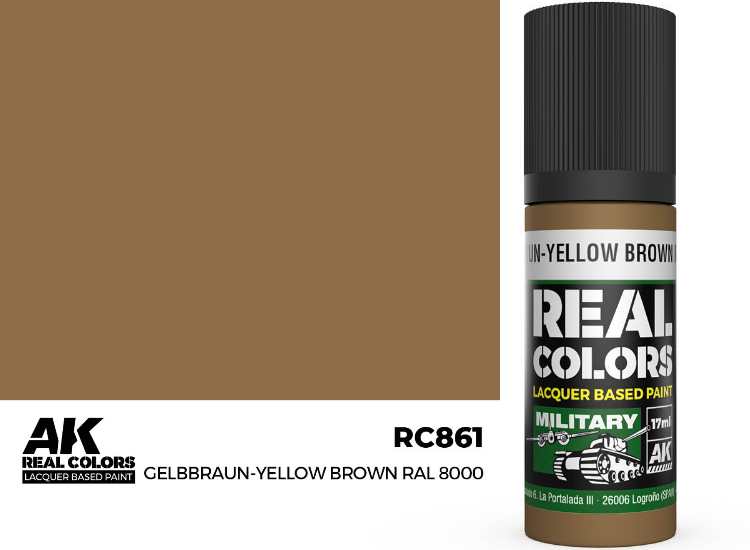 17ml AK Interactive - Real Colors Lacquer Paint - Gelbbraun-Yellow Brown RAL 8000