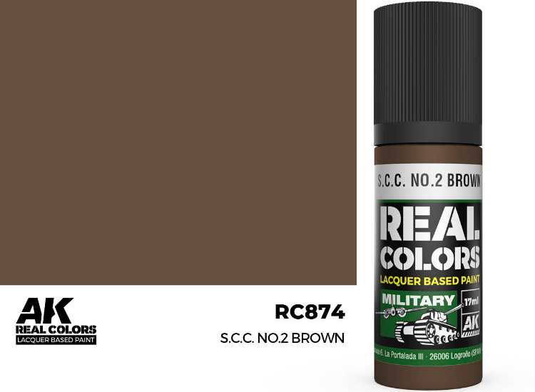 17ml AK Interactive - Real Colors Lacquer Paint - S.C.C. No.2 Brown