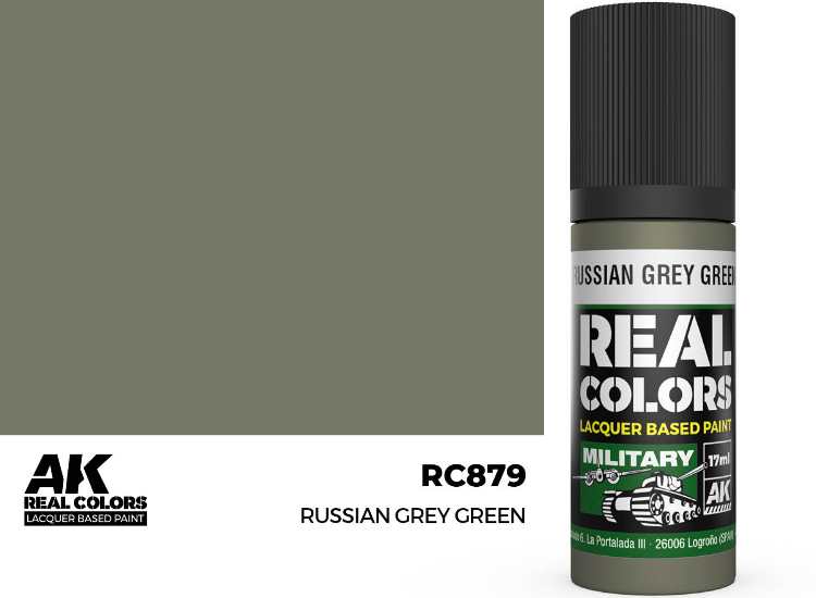 17ml AK Interactive - Real Colors Lacquer Paint - Russian Grey Green