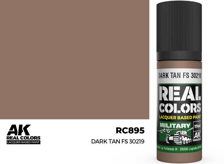 17ml AK Interactive - Real Colors Lacquer Paint - Dark Tan FS 30219